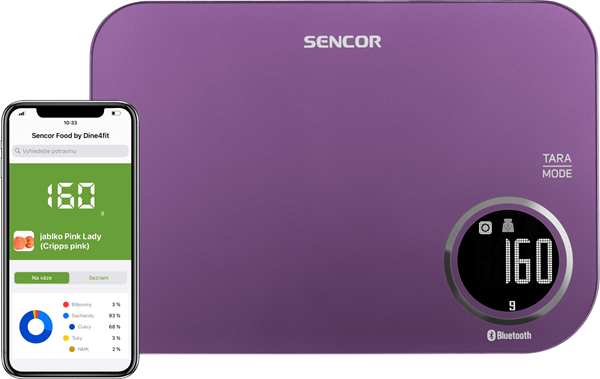 Sencor SKS 7073VT Ψηφιακή Ζυγαριά Κουζίνας 1gr/5kg Μωβ SKS 7073VT